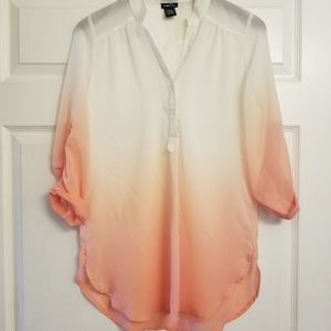 RUE21 Womens Ombre Blouse Peach/White Size Medium